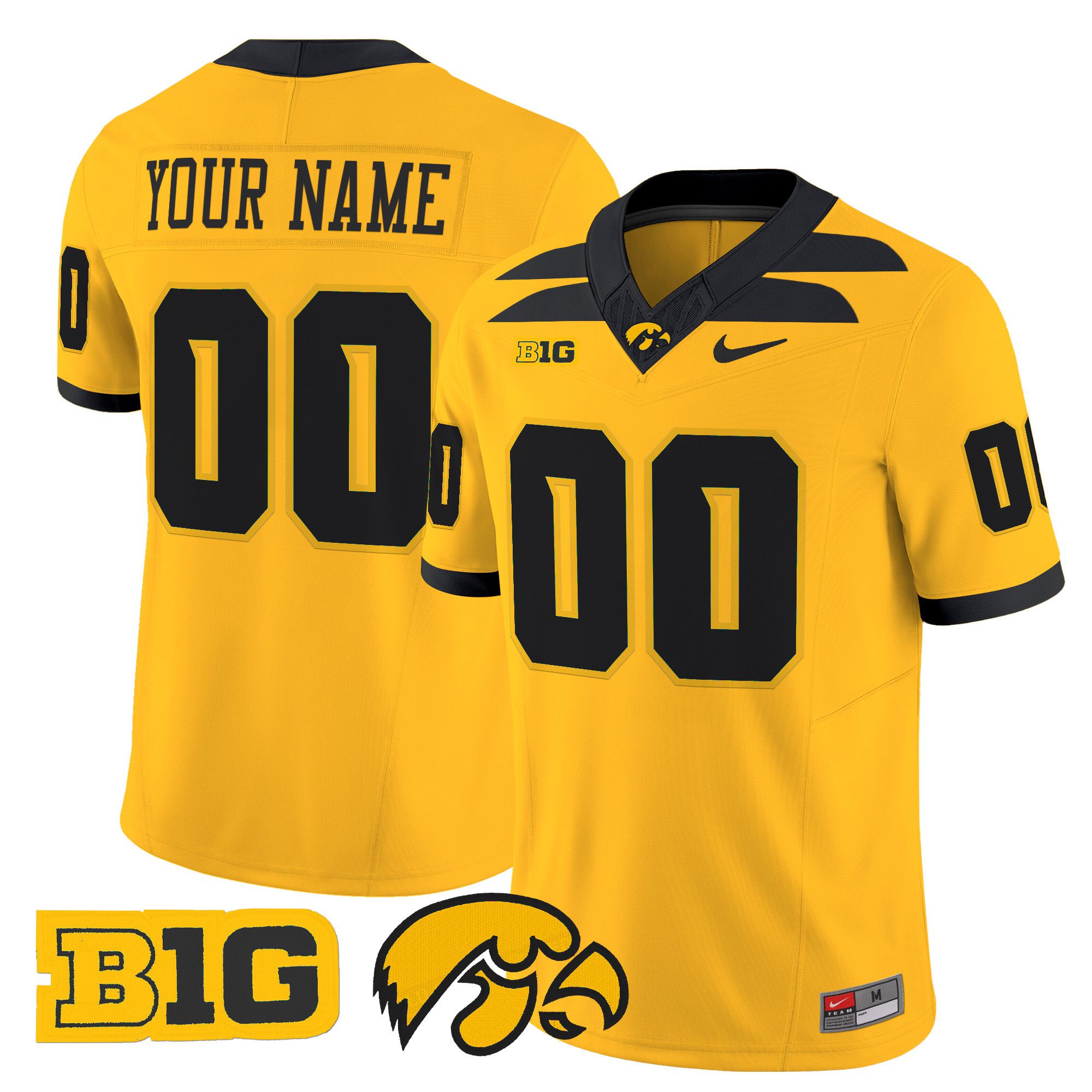 Men Iowa Hawkeyes Yellow Nike 2024 Vapor Limited Custom NCAA Jersey style 1